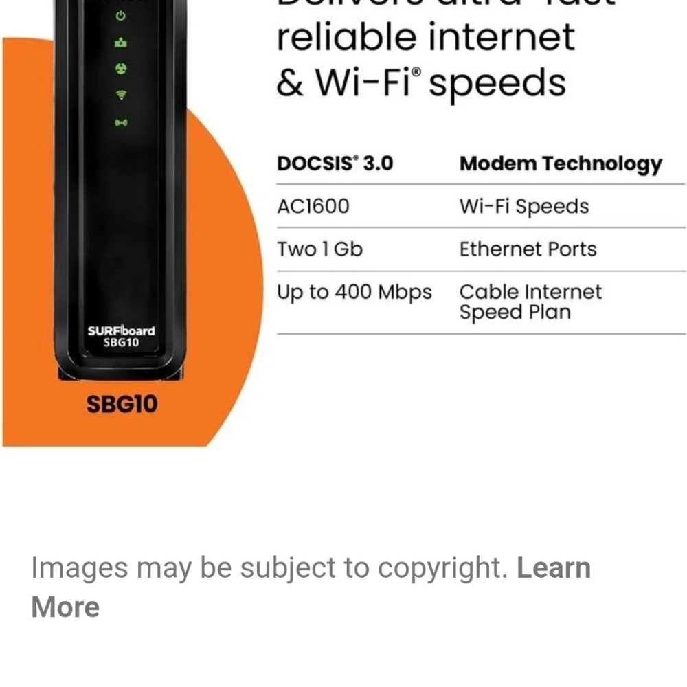 ARRIS SURFboard DOCSIS 3.0 Cable Modem & Wi-Fi Router - Picture 4 of 5